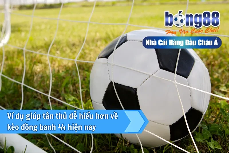 Ví dụ giúp tân thủ dễ hiểu hơn về kèo đồng banh ¼ hiện nay